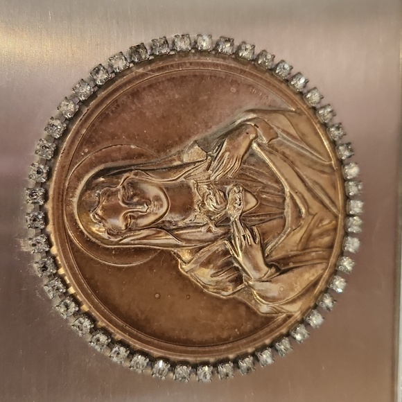 Antique silver religious 25th anniversary frame - Picture 4 of 5